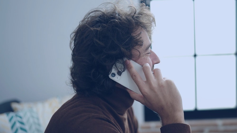 person on phone